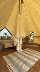 BTV 4 - 7m XL (1.2m High Walls) Water Resistant & Fire Retardant Cotton Canvas Bell Tent With Stove Hole (Double Door)