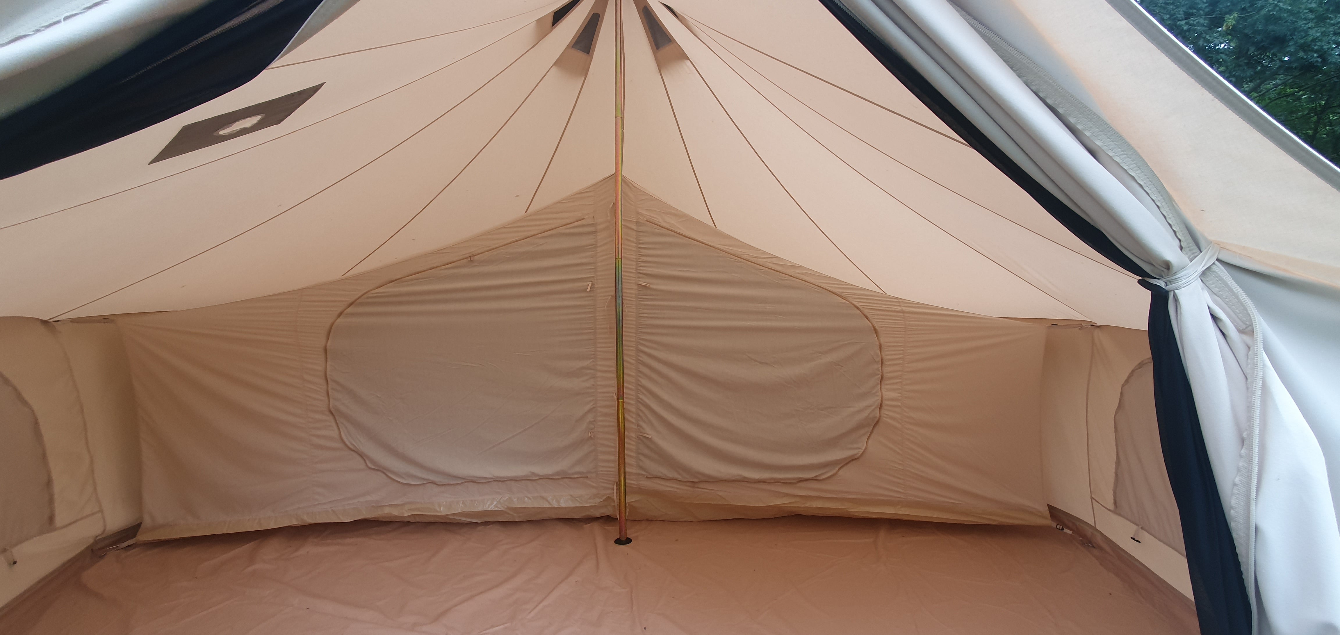 BTV 4 - 4m, 5m or 6m XL (1.2m High Walls) Water Resistant & Fire Retardant Cotton Canvas Bell Tent With Stove Hole (Single Door)