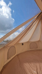 BTV 5 Skyview - 5m (Full PVC Light Roof) XL (1.2m High Walls) Water Resistant Cotton Canvas Bell Tent