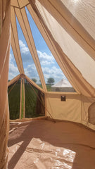 BTV 5 Skyview - 5m (Full PVC Light Roof) XL (1.2m High Walls) Water Resistant Cotton Canvas Bell Tent