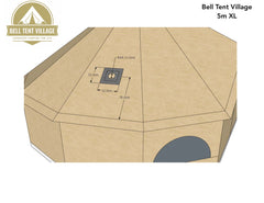 BTV 4 - 7m XL (1.2m High Walls) Water Resistant & Fire Retardant Cotton Canvas Bell Tent With Stove Hole (Double Door)