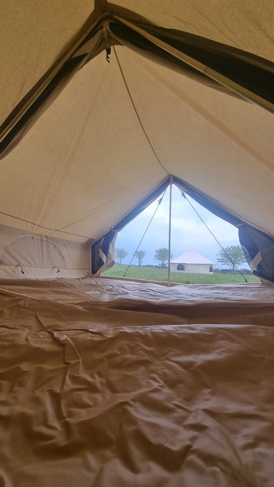 Bell Tent Canopy Awning and Porch Attachment With Sewn In Groundsheet's