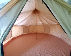 BTV 5 Skyview - 5m (Full PVC Light Roof) XL (1.2m High Walls) Water Resistant Cotton Canvas Bell Tent