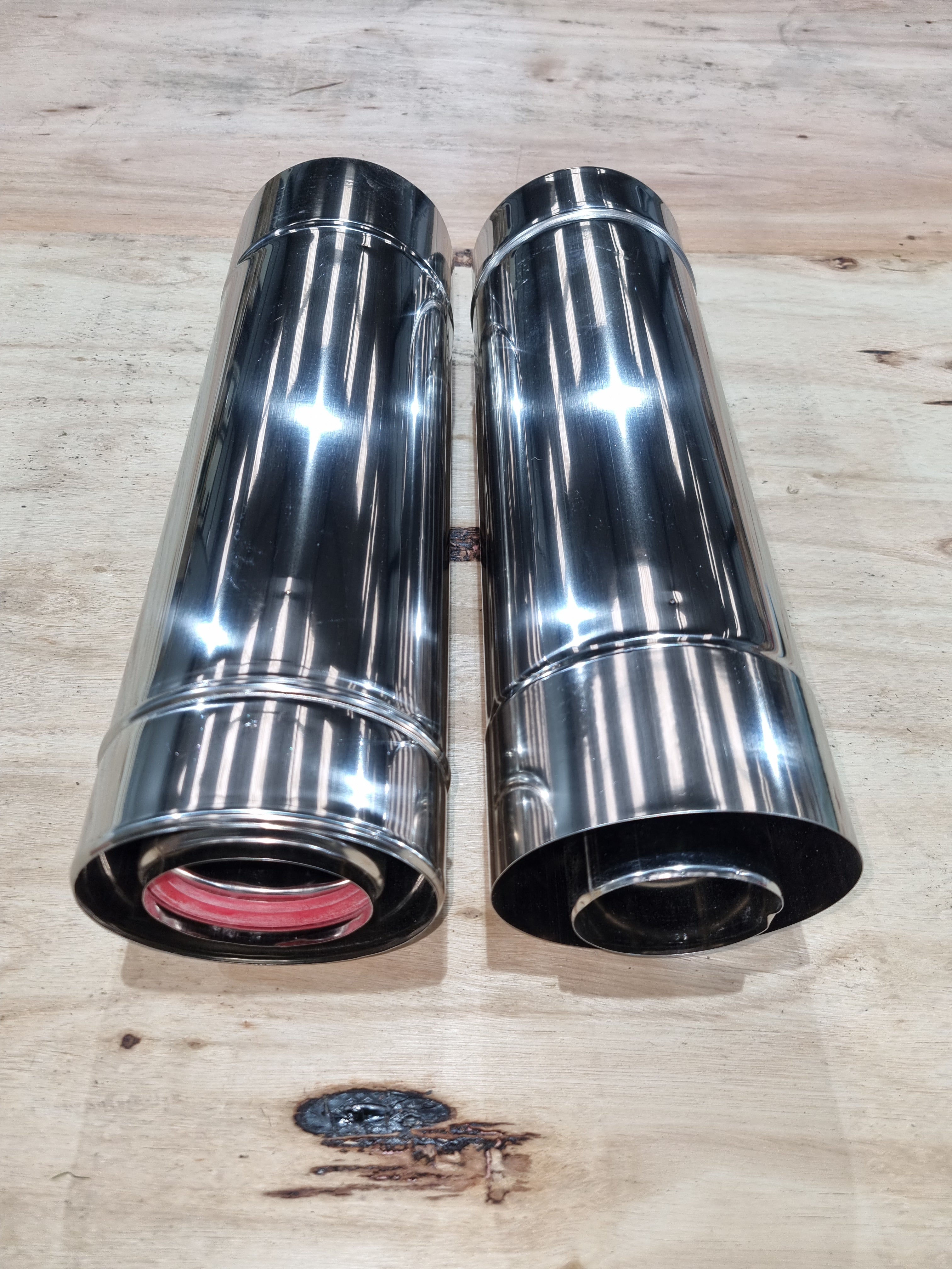 60mm Diameter - Double Wall Stainless Steel Stove Flue Pipe Connections