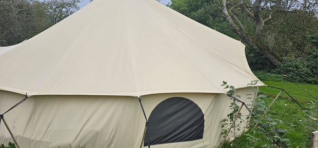 Used BTV 4 7m - 2-Door XL Water Resistant & Fire Retardant Cotton Canvas Bell Tent With Stove Hole - Grade A (light soiling / NO rips or tears)