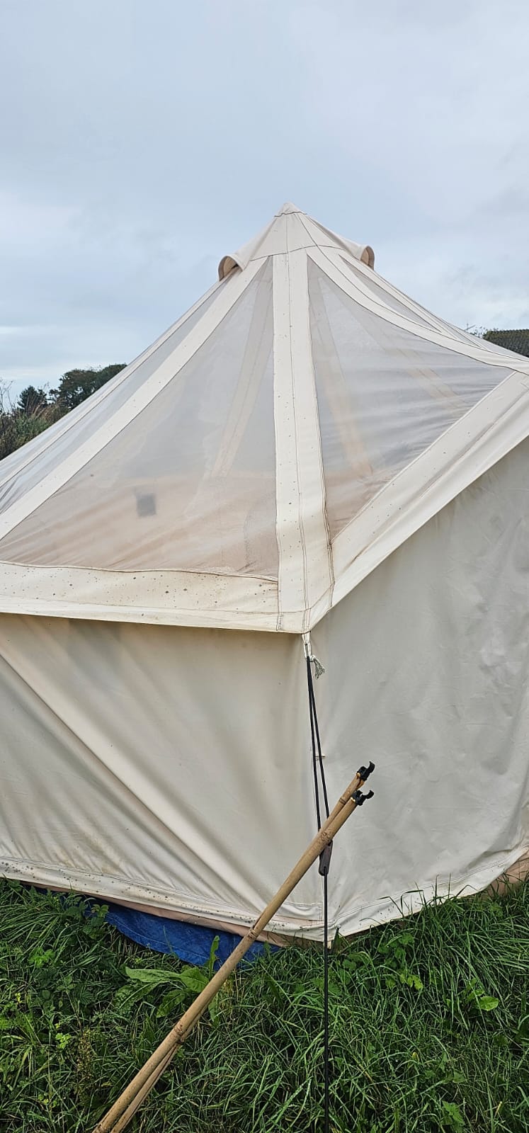 Used BTV 5 Skyview - 5m XL Tent (Bamboo Poles Included) - Grade C (Washed & Reproofed / Mould on Eaves and Roof)