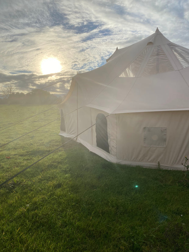 Grade B - BTV 7 Emperor Skylight - 6m (Part PVC Light Roof) XL (1.2m High Walls) Bell Tent with Stove Hole