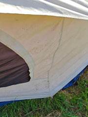 Used BTV 4 5m - XL Water Resistant & Fire Retardant Cotton Canvas Bell Tent With Stove Hole - Grade D (Rip In Side Panel / Rip In Mesh) - 029
