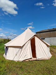 Used BTV 4 5m - XL Water Resistant & Fire Retardant Cotton Canvas Bell Tent With Stove Hole - Grade D (Small Hole Right of Door) - 023