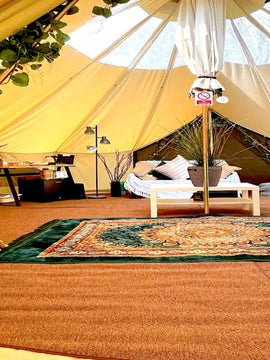 BTV 6 Skylight - 6m (Half PVC Light Roof) XL (1.2m High Walls) Water Resistant Cotton Canvas Bell Tent with Stove Hole