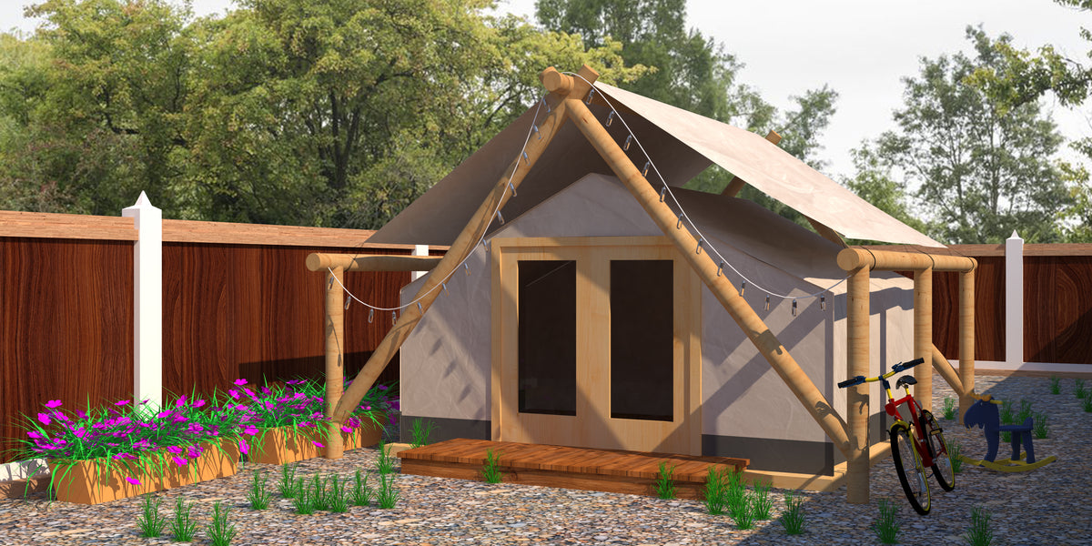 6x4 Canvas Tent Lodge With Roof Light