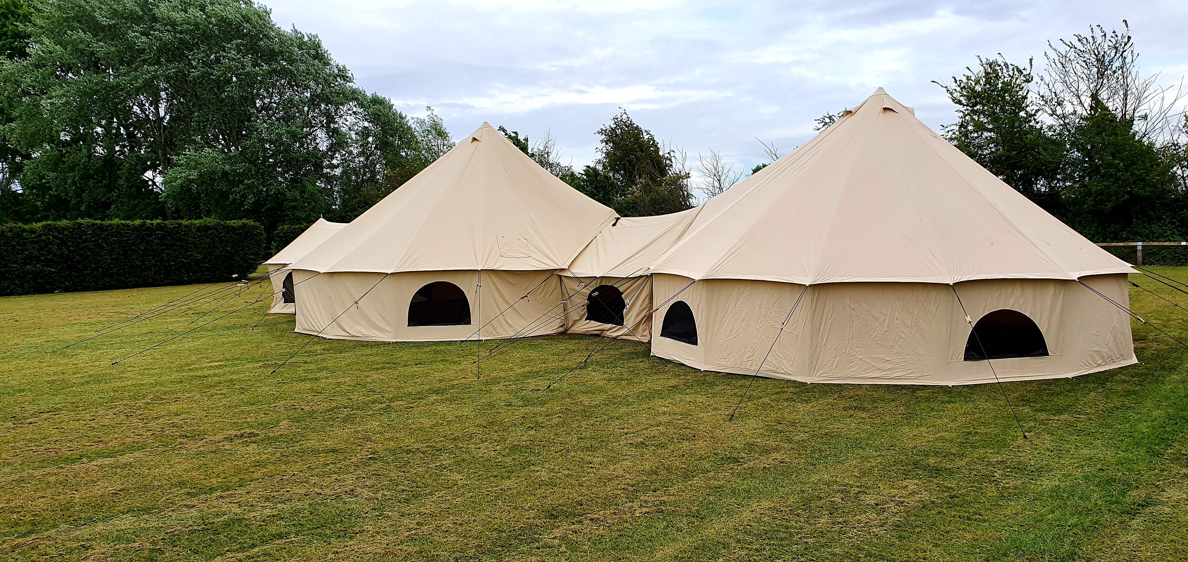 BTV 6 Skylight - 6m (Half PVC Light Roof) XL (1.2m High Walls) Water Resistant Cotton Canvas Bell Tent with Stove Hole