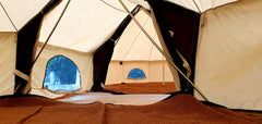 BTV 6 Skylight - 6m (Half PVC Light Roof) XL (1.2m High Walls) Water Resistant Cotton Canvas Bell Tent with Stove Hole