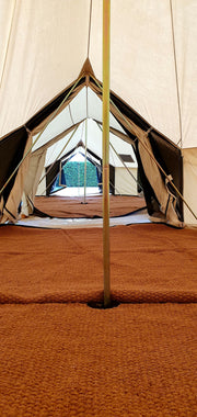 Grade C - BTV 6 Skylight - 6m (Half PVC Light Roof) XL (1.2m High Walls) Water Resistant Cotton Canvas Bell Tent with Stove Hole