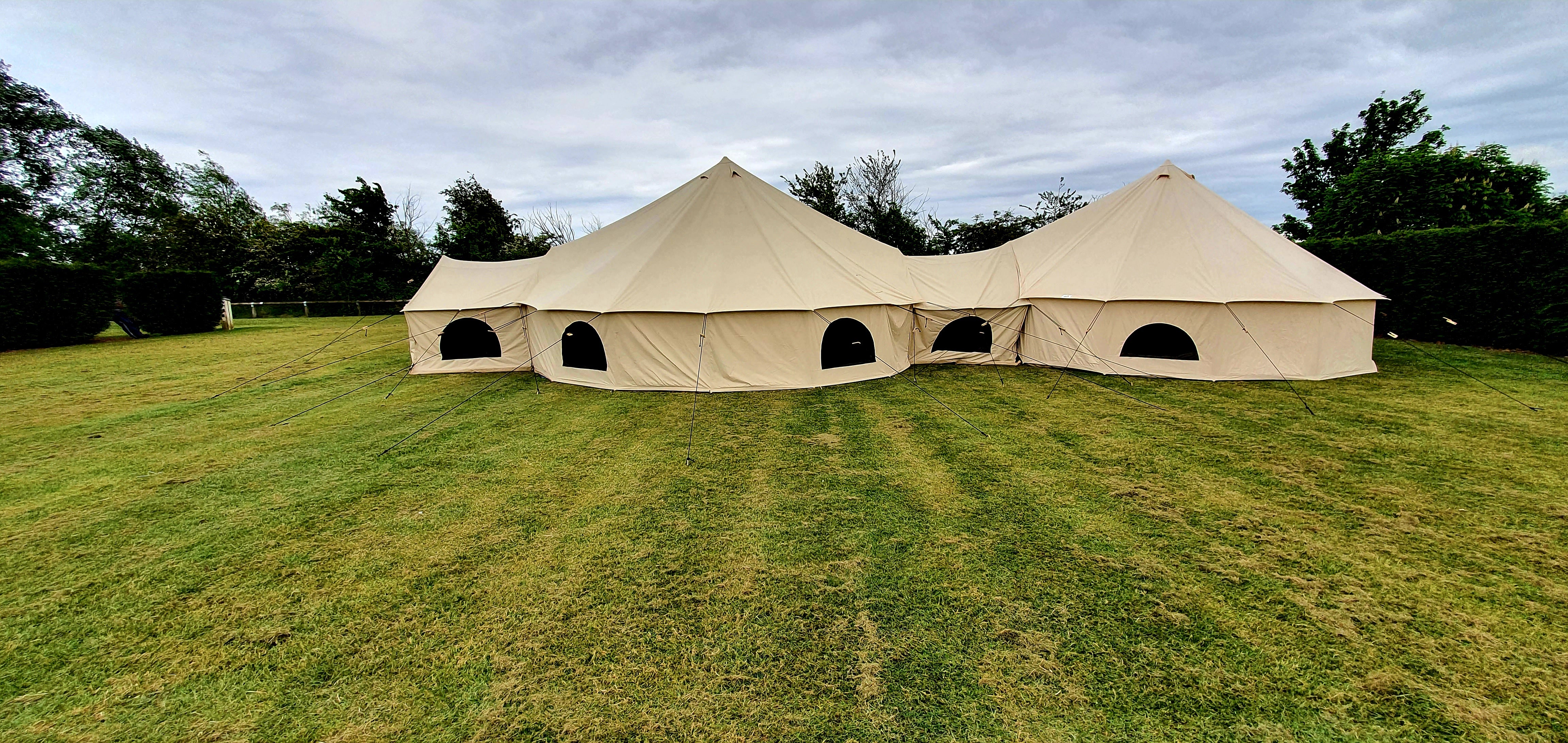 BTV 6 Skylight - 6m (Half PVC Light Roof) XL (1.2m High Walls) Water Resistant Cotton Canvas Bell Tent with Stove Hole