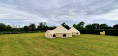 BTV 6 Skylight - 6m (Half PVC Light Roof) XL (1.2m High Walls) Water Resistant Cotton Canvas Bell Tent with Stove Hole