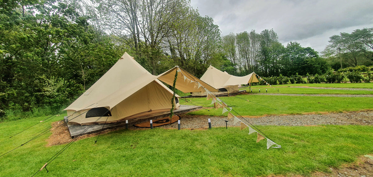 BTV 3 - Water Resistant & Fire Retardant Premium Luxury Canvas Bell Tent With Stove Hole