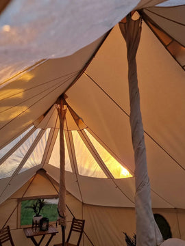 BTV 7 Emperor Skylight - 6m (Part PVC Light Roof) XL (1.2m High Walls) Bell Tent with Stove Hole