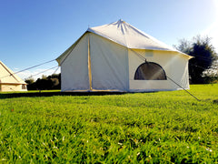 BTV 6 Skylight - 6m (Half PVC Light Roof) XL (1.2m High Walls) Water Resistant Cotton Canvas Bell Tent with Stove Hole