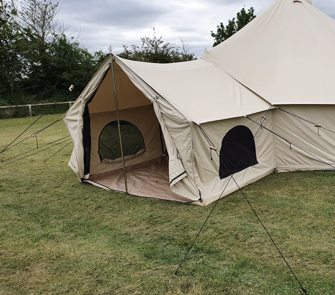 BTV 6 Skylight - 6m (Half PVC Light Roof) XL (1.2m High Walls) Water Resistant Cotton Canvas Bell Tent with Stove Hole